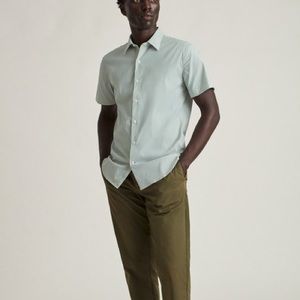 NWT Bonobos Green Stripe Tech Short Sleeve Shirt